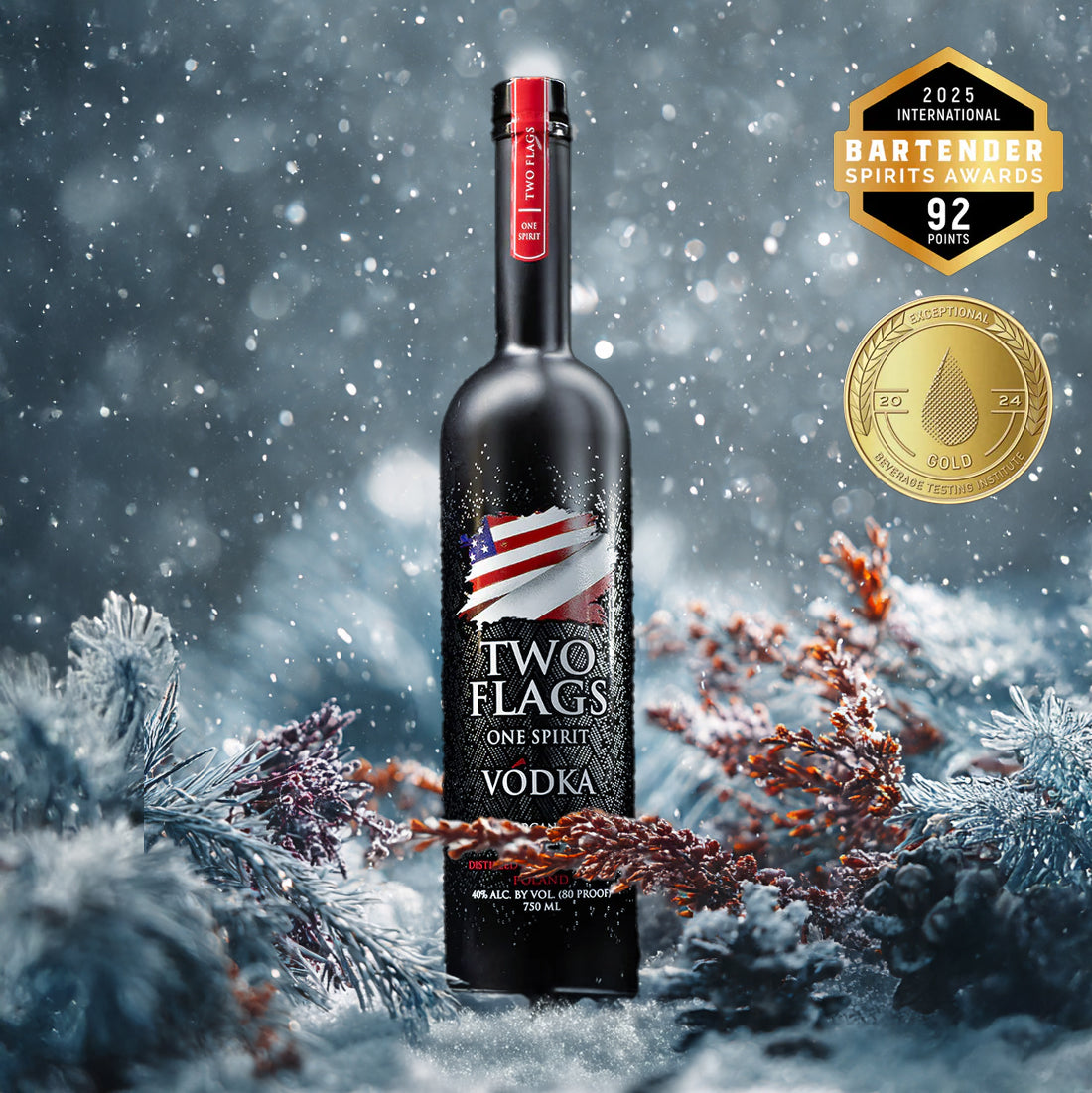 Organic Vodka | Two Flags™ One Spirit Vodka | Ultra-Premium Liquor